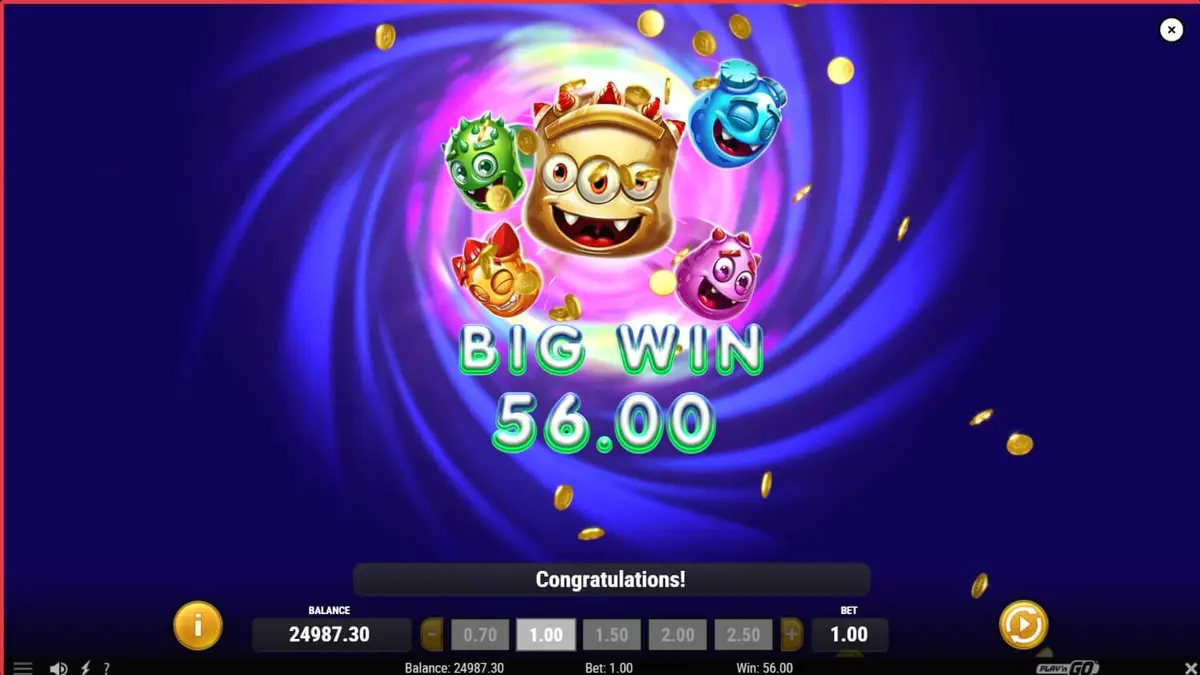 Tampilan visual slot Reactoonz Blitzways dengan karakter alien berwarna-warni