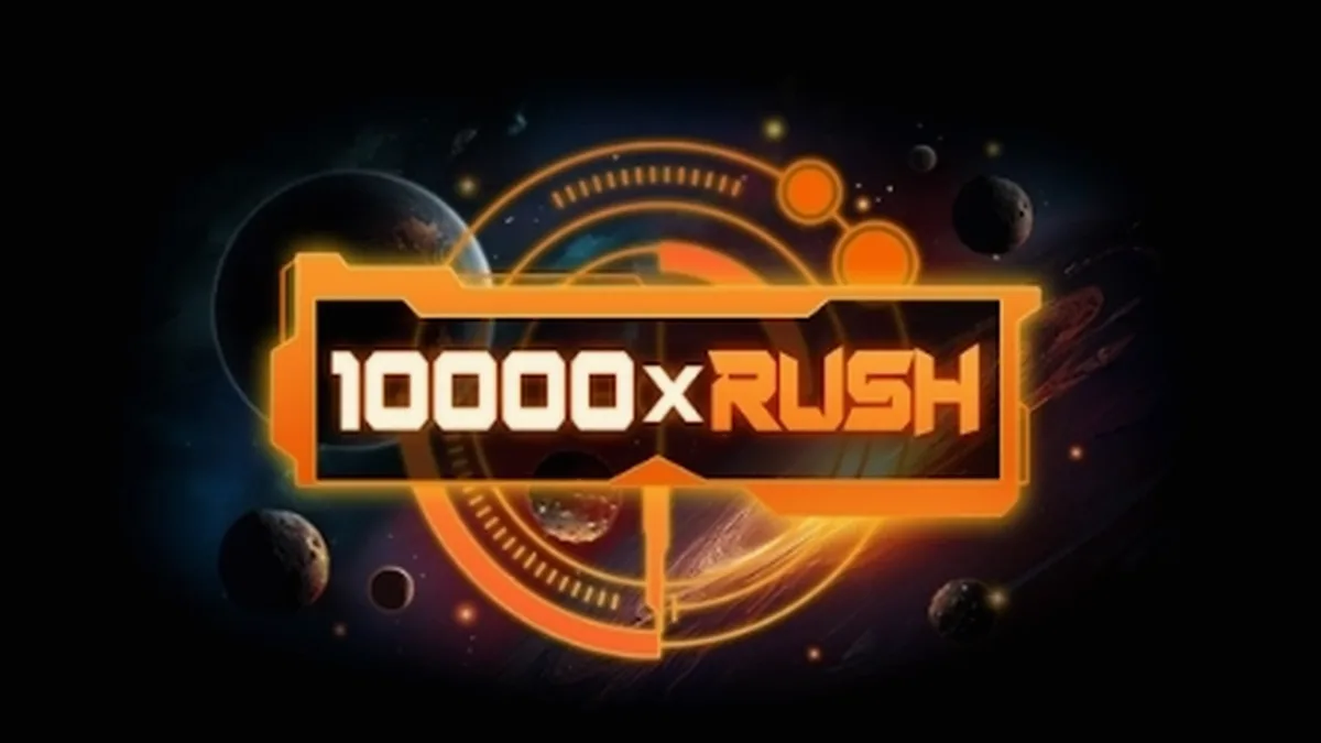 Tampilan antarmuka slot 10000 x Rush yang minimalis